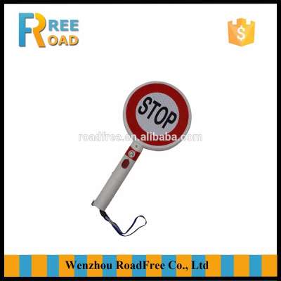 Single-side Rechargeable LED traffic handled warning stop sign