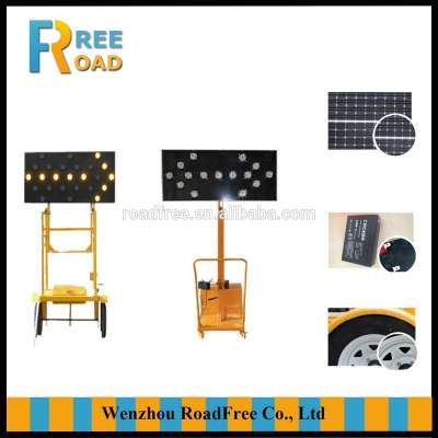 Solar Mobile arrow trailer LED flashing traffic direction sign